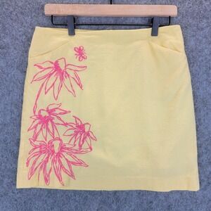 Lilly Pulitzer‎ Skirt Womens 4 Floral Embroidered A Line Pockets Resort Preppy